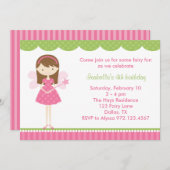 Rosa Fairy Geburtstagsparty Einladungen (Vorne/Hinten)