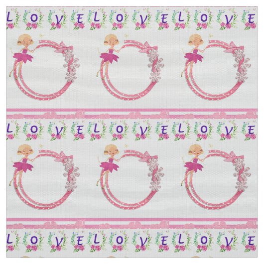 Rosa Fairy Liebe Herz Blumenstoffe Stoff (Muster)