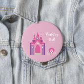 Rosa Fairytale-Schloss-personalisierter Button (Beispiel)