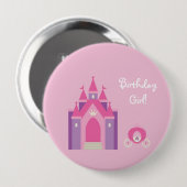 Rosa Fairytale-Schloss-personalisierter Button (Vorne & Hinten)