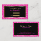 Rosa Fake Glitzer Gold Akzente Visitenkarte (Vorne/Hinten)