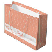 Rosa Falala mit Personalisiertem Namensschild Große Geschenktüte (Vorderseite Schrägansicht)