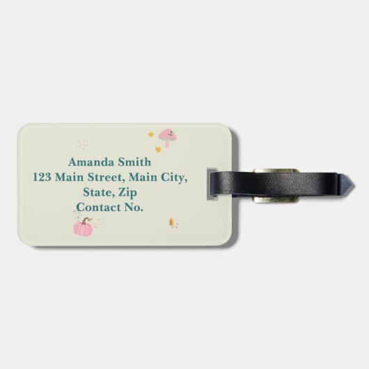 Rosa Fall Gepäckanhänger (Rückseite horizontal)