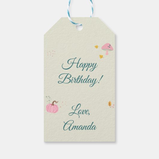 Rosa Fall Geschenkanhänger (Rückseite)