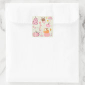 Rosa Fall Quadratischer Aufkleber (Tasche)