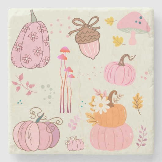 Rosa Fall Steinuntersetzer (Vorderseite)