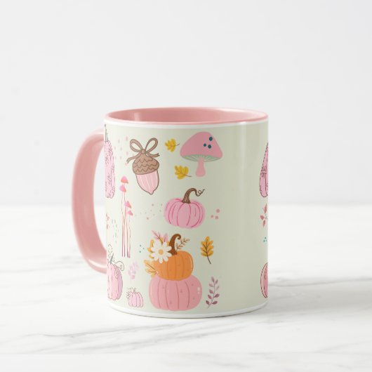 Rosa Fall Tasse (Vorderseite Links)