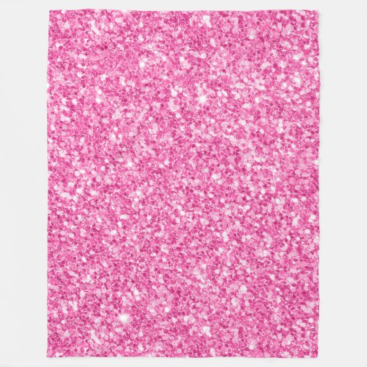 Rosa falscher Glitter Fleecedecke (Vorderseite)