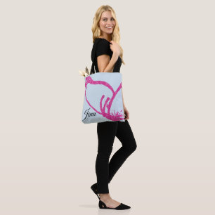 Rosa falscher Glitter-Schmetterling Tasche