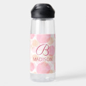 Rosa Falschgold-Glitter-Monogramm-Name Trinkflasche (Rückseite)