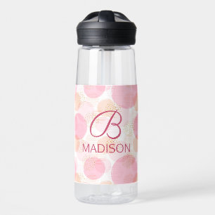 Rosa Falschgold-Glitter-Monogramm-Name Trinkflasche