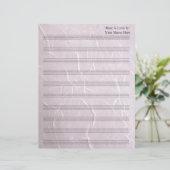 Rosa Falten Fabric Blank Sheet Music 10 Stave (Stehend Vorderseite)