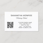 Rosa-fancy-Monogramm-QR-Code Visitenkarte (Rückseite)