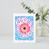 Rosa fantastische Blume Postkarte (Stehend Vorderseite)