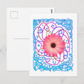 Rosa fantastische Blume Postkarte (Vorne/Hinten)
