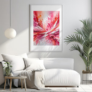 Rosa Fantasy Abstraktes Acryl-Kunstposter Poster