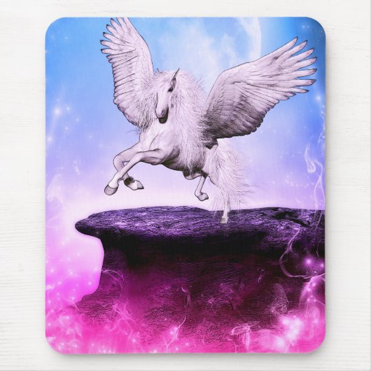 Rosa Fantasy Einhorn Mousepad (Vorne)