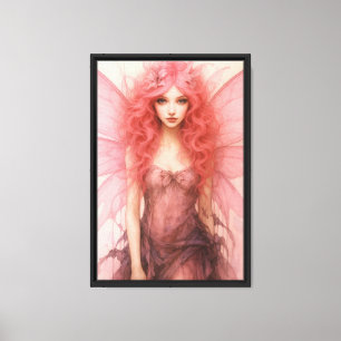 Rosa Fantasy Fairy Leinwand Art for Whimsical Deco