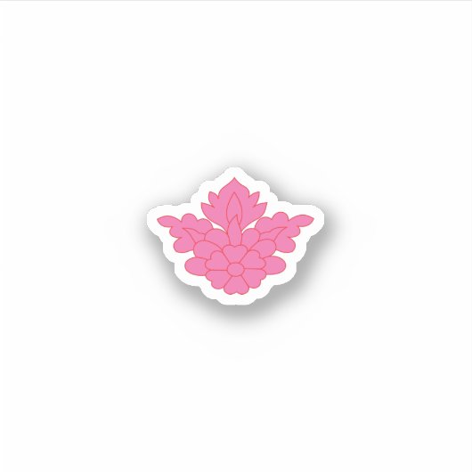 Rosa Farbabbild Custom-Cut Vinyl Sticker (Vorderseite)