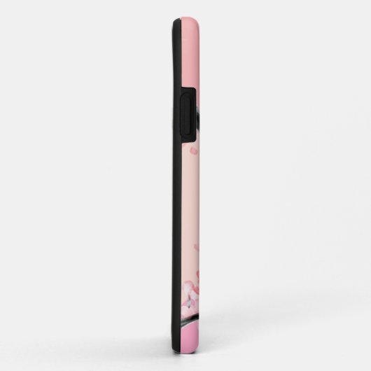 Rosa Farbblock mit Kirschblüte Case-Mate iPhone Hülle (Hinten/Rechts)