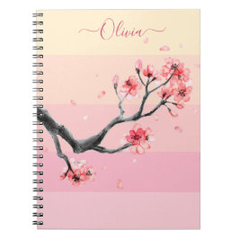 Rosa Farbblock mit Kirschblüte Notizblock