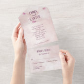 Rosa Farbe Abstrakt All In One Einladung (Abreißtisch)