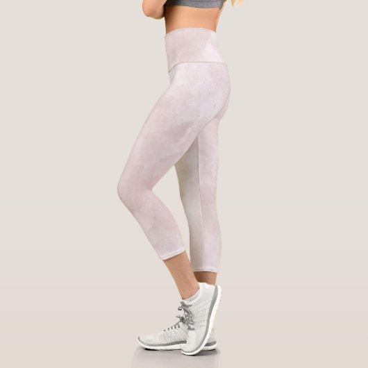 Rosa Farbe Abstrakt Capri Leggings (Links)