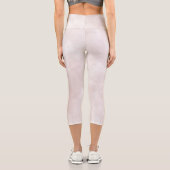 Rosa Farbe Abstrakt Capri Leggings (Rückseite)