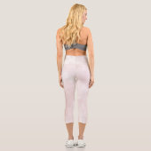 Rosa Farbe Abstrakt Capri Leggings (Rückseite)