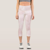 Rosa Farbe Abstrakt Capri Leggings (Vorderseite)