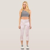 Rosa Farbe Abstrakt Capri Leggings (Vorderseite)