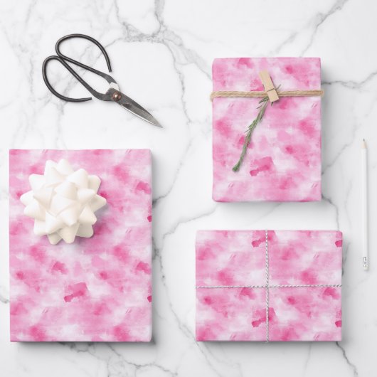 Rosa Farbe Abstrakt Geschenkpapier Set (Vorderseite)