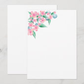 Rosa Farbe Blumendesign Einladung (Vorne/Hinten)