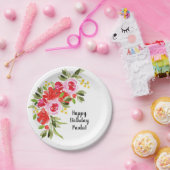 Rosa Farbe Blüte Pappteller (Party)