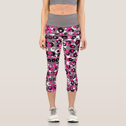 Rosa Farbe Capri Leggings (Vorderseite)