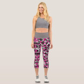 Rosa Farbe Capri Leggings (Vorderseite)