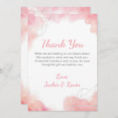 Rosa Farbe Dankeskarte (Vorne/Hinten)