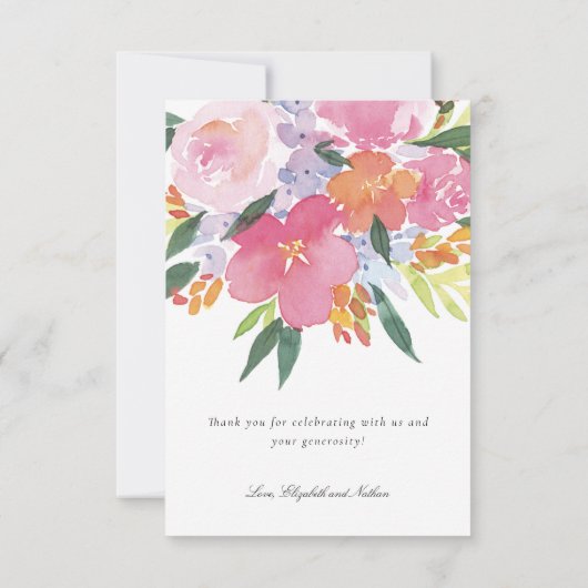 Rosa Farbe Dankeskarte (Rückseite)