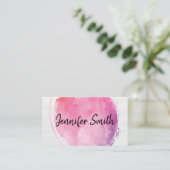 Rosa Farbe des Wassers | Handgeschriebener Stil Visitenkarte (Stehend Vorderseite)