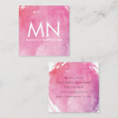 Rosa Farbe des Wassers Quadratische Visitenkarte (Vorne/Hinten)