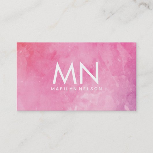 Rosa Farbe des Wassers Visitenkarte (Vorderseite)