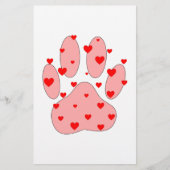 Rosa Farbe Druck mit Herz Briefpapier (Vorderseite)