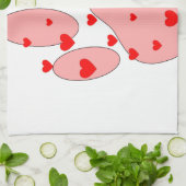 Rosa Farbe Druck mit Herz Handtuch (Gefaltet)