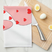 Rosa Farbe Druck mit Herz Handtuch (Viertel Falte)