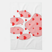 Rosa Farbe Druck mit Herz Handtuch (Vertikal)