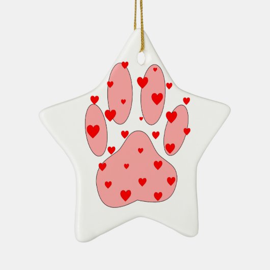 Rosa Farbe Druck mit Herz Keramik Ornament (Rechts)