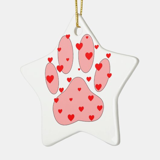 Rosa Farbe Druck mit Herz Keramik Ornament (Links)