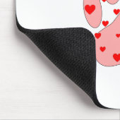 Rosa Farbe Druck mit Herz Mousepad (Ecke)