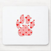 Rosa Farbe Druck mit Herz Mousepad (Vorne)