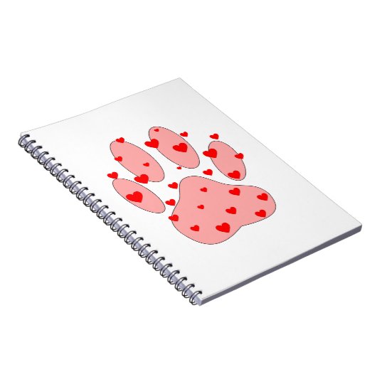 Rosa Farbe Druck mit Herz Notizblock (Rechte Seite)